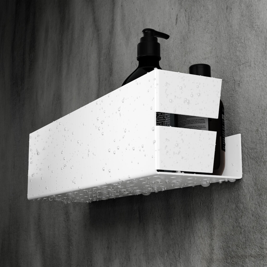 Metaliczny Pluton NIX półka łazienkowa ścienna 40cm biały mat 5905280307045