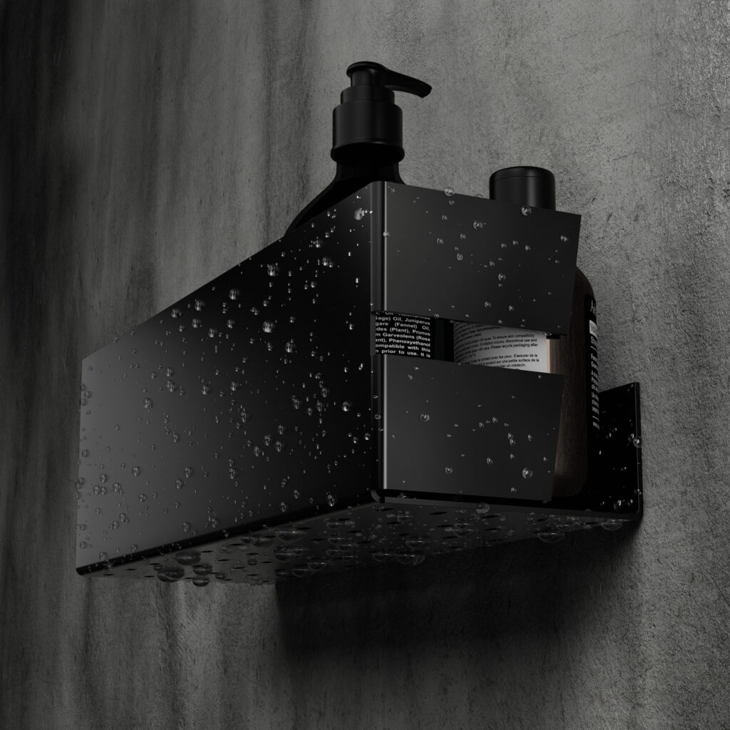 Metaliczny Pluton NIX półka łazienkowa wisząca 30cm czarna matowa 5905280307007