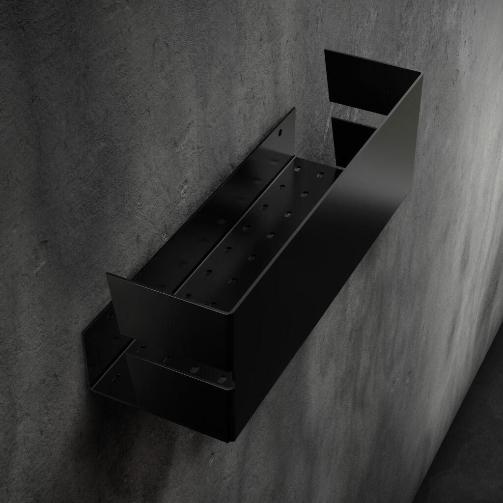 Metaliczny Pluton NIX półka łazienkowa wisząca 30cm czarna matowa 5905280307007