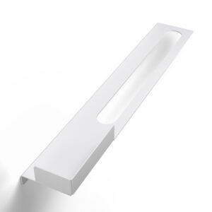 Metaliczny Pluton ORION półka łazienkowa z wieszakiem na ręczniki ścienna prawa biały mat 5905280307830