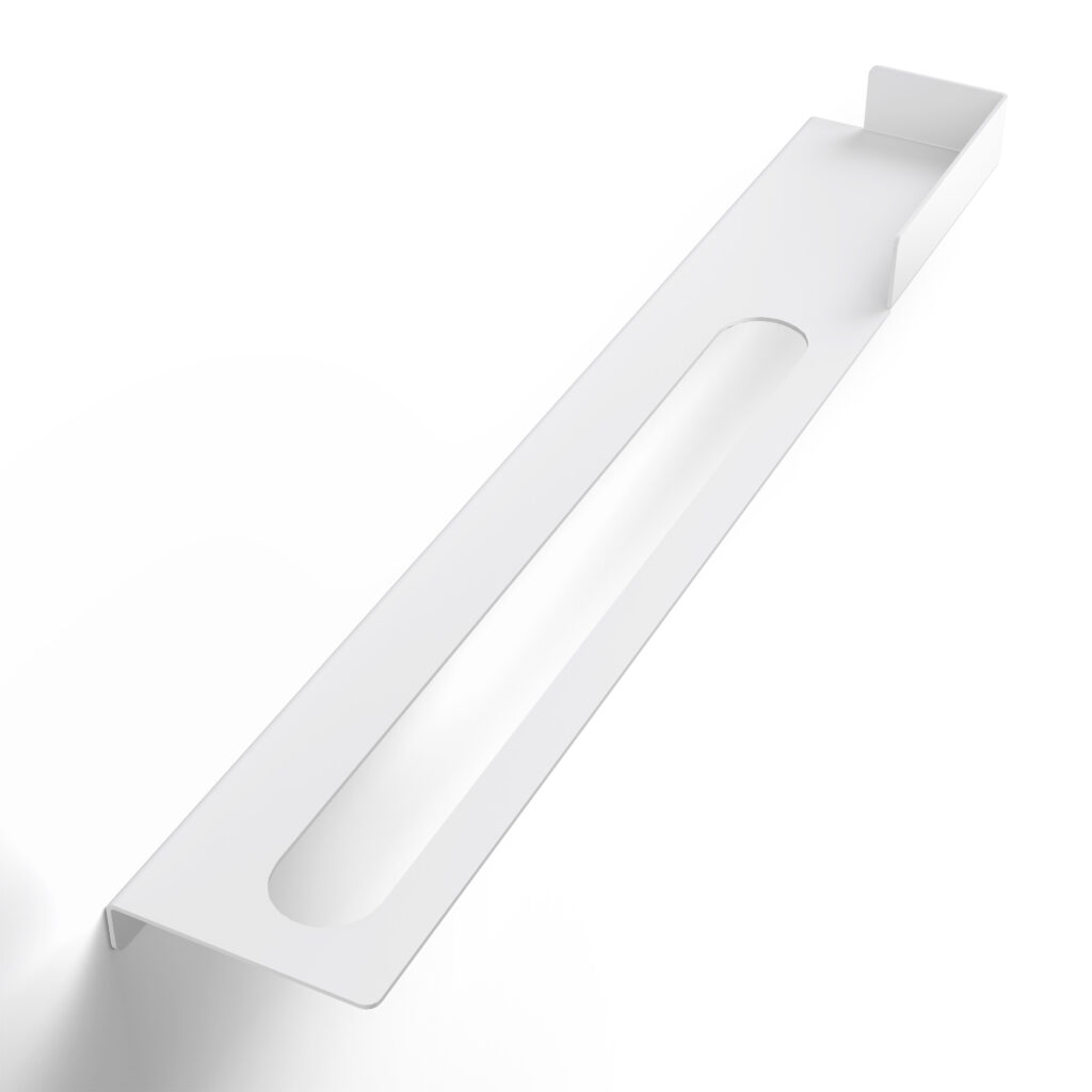 Metaliczny Pluton ORION półka łazienkowa z wieszakiem na ręczniki ścienna lewa biała 5905280307823