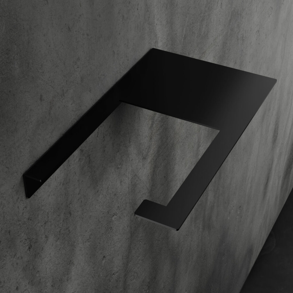 Metaliczny Pluton SORA uchwyt na papier toaletowy aluminiowy ścienny czarny lewy 5903314360134