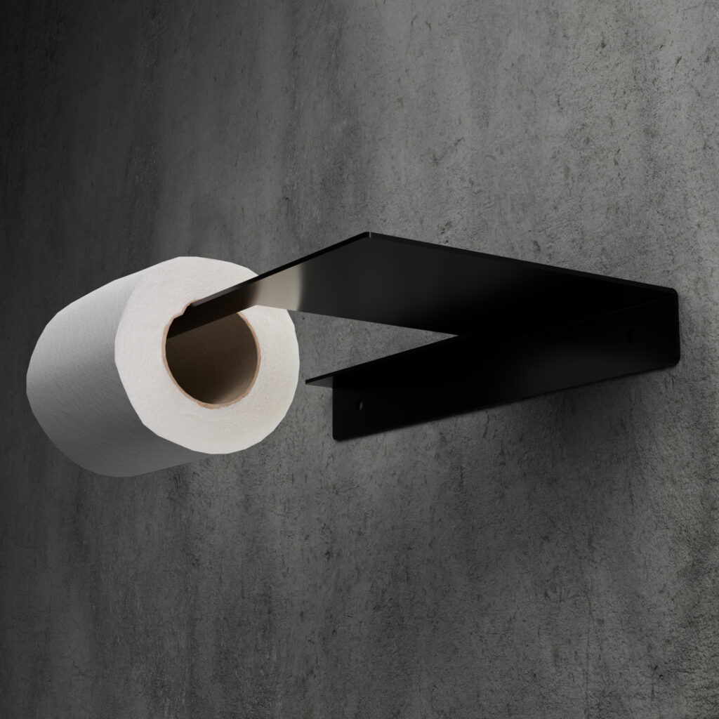 Metaliczny Pluton SORA uchwyt na papier toaletowy aluminiowy ścienny czarny lewy 5903314360134