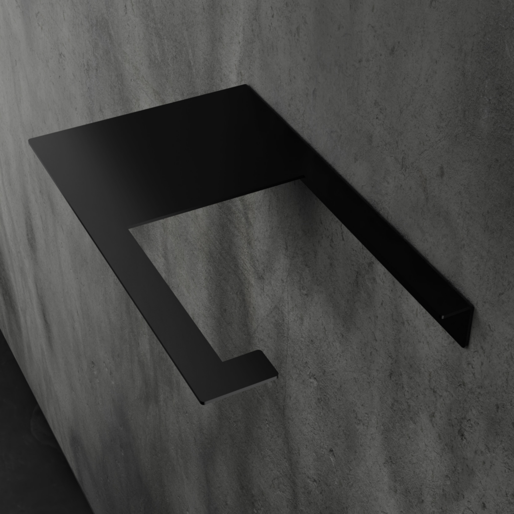 Metaliczny Pluton SORA uchwyt na papier toaletowy aluminiowy ścienny prawy czarny 5903314360158