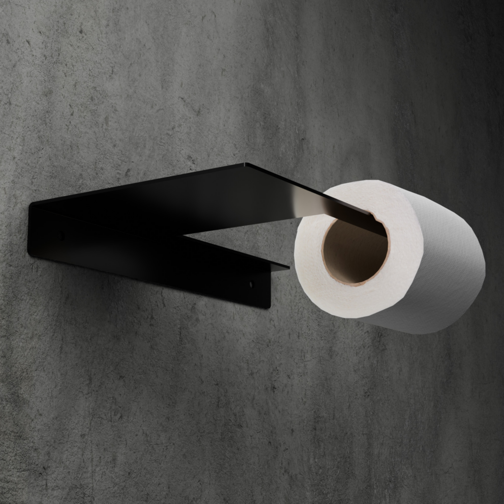 Metaliczny Pluton SORA uchwyt na papier toaletowy aluminiowy ścienny prawy czarny 5903314360158