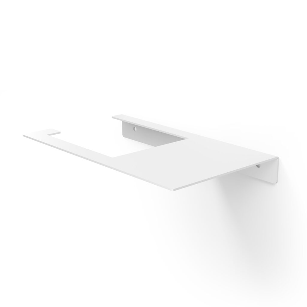 Metaliczny Pluton SORA uchwyt na papier toaletowy ścienny aluminiowy biały lewy 5903314360141