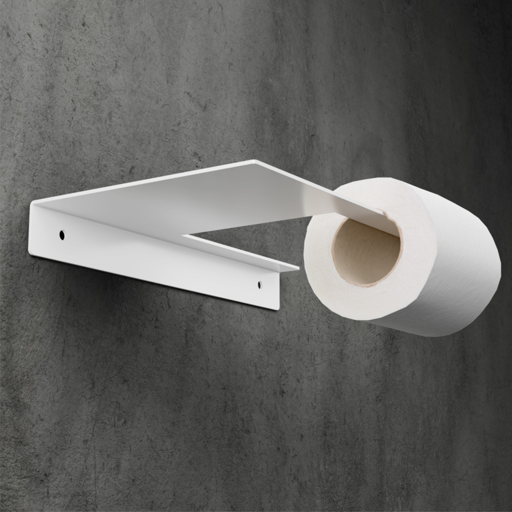 Metaliczny Pluton SORA uchwyt na papier toaletowy ścienny aluminiowy prawy biały 5903314360165