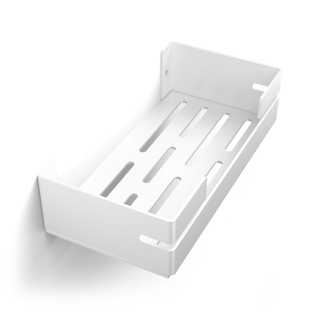 Metaliczny Pluton VEGA półka łazienkowa aluminiowa ścienna 20cm biała matowa 5905280307861