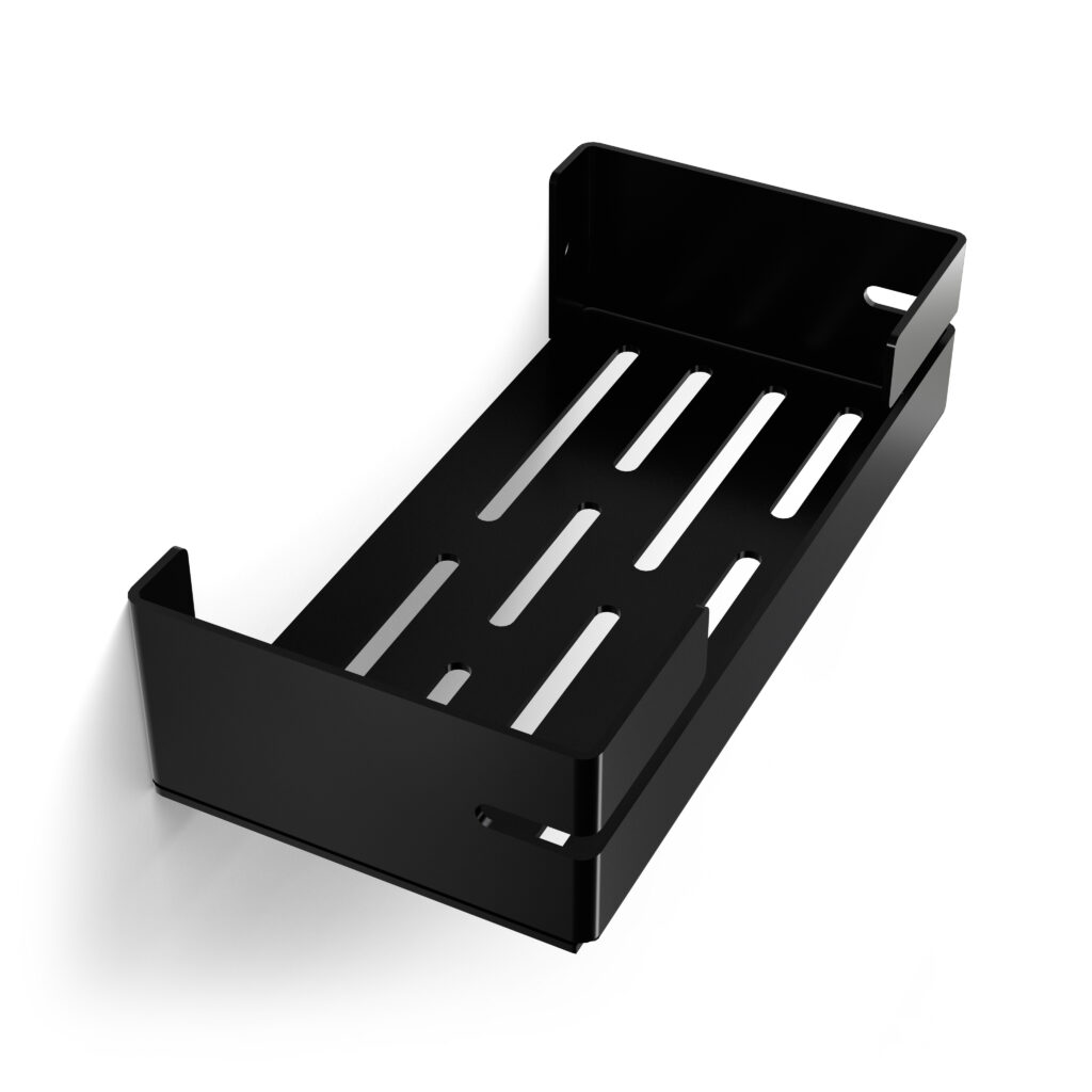 Metaliczny Pluton VEGA półka łazienkowa ścienna aluminiowa matowa 20cm czarna 5905280307854