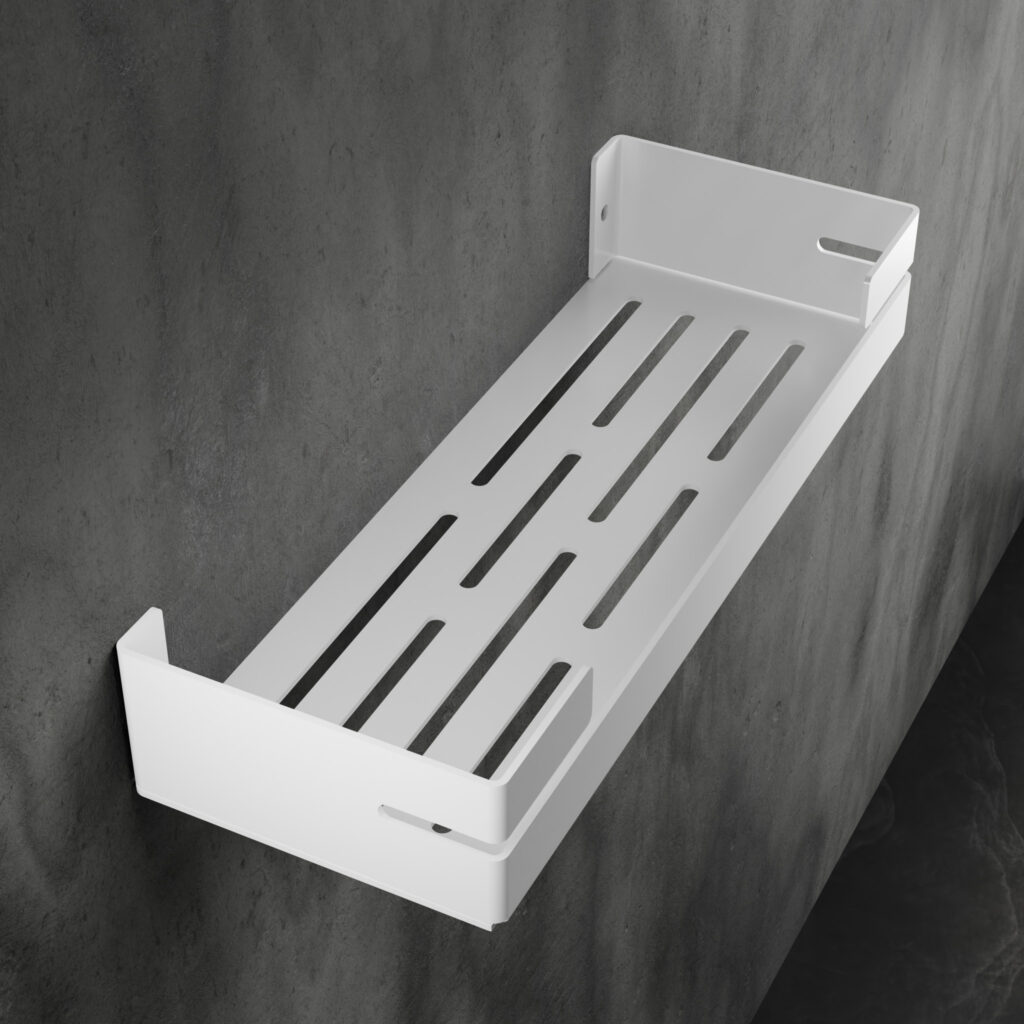 Metaliczny Pluton VEGA półka łazienkowa ścienna aluminiowa matowa 30cm biała 5905280307878