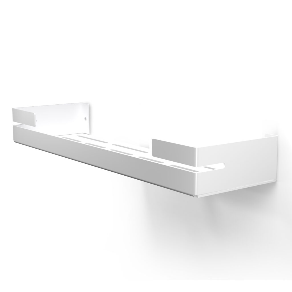 Metaliczny Pluton VEGA półka łazienkowa ścienna aluminiowa matowa 40cm biała 5905280307908