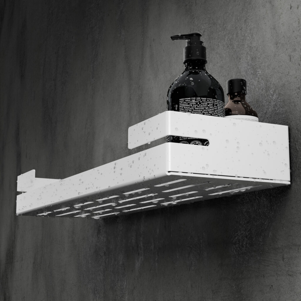 Metaliczny Pluton VEGA półka łazienkowa ścienna aluminiowa matowa 40cm biała 5905280307908