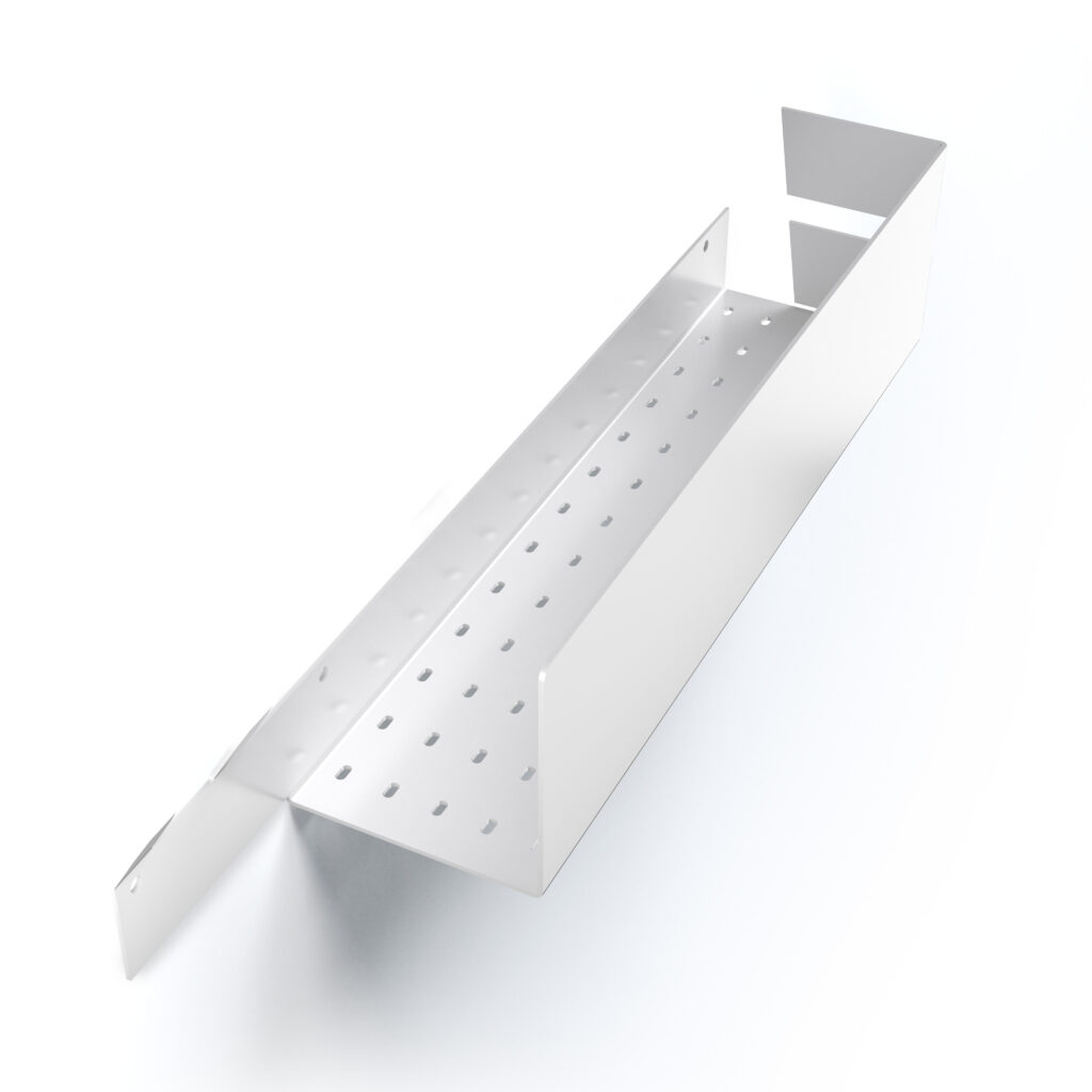 Metaliczny Pluton VELLA półka łazienkowa aluminiowa ścienna dwa haki lewa biała 5905280307168