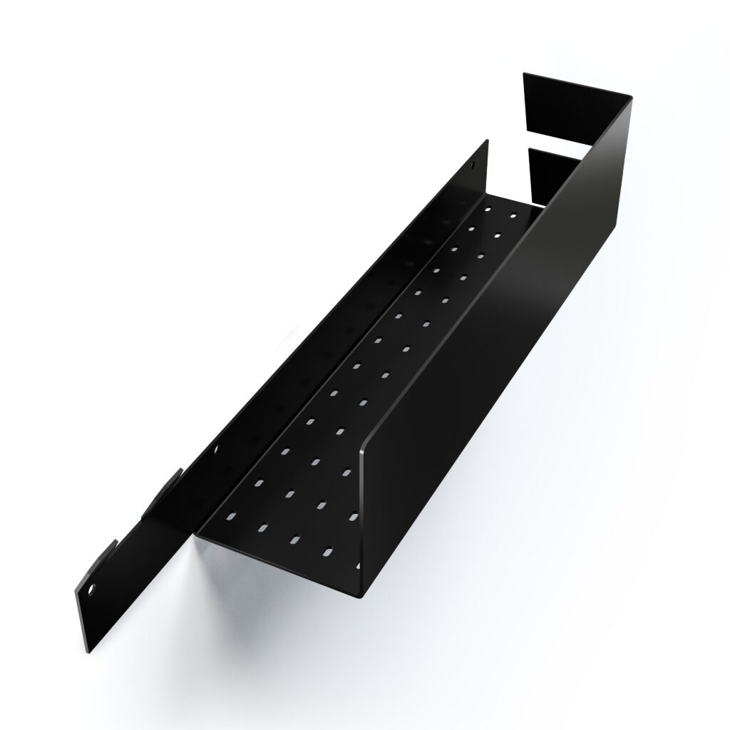 Metaliczny Pluton VELLA półka łazienkowa aluminiowa ścienna trzy haki lewa czarna 5905280307311