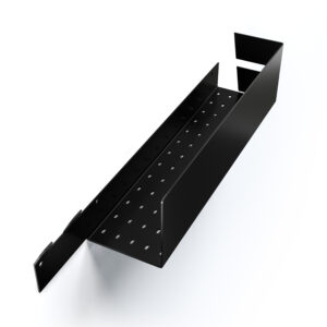 Metaliczny Pluton VELLA półka łazienkowa aluminiowa ścienna trzy haki lewa czarna 5905280307311