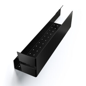 Metaliczny Pluton VELLA półka łazienkowa ścienna aluminiowa dwa haki prawa czarna 5905280307229