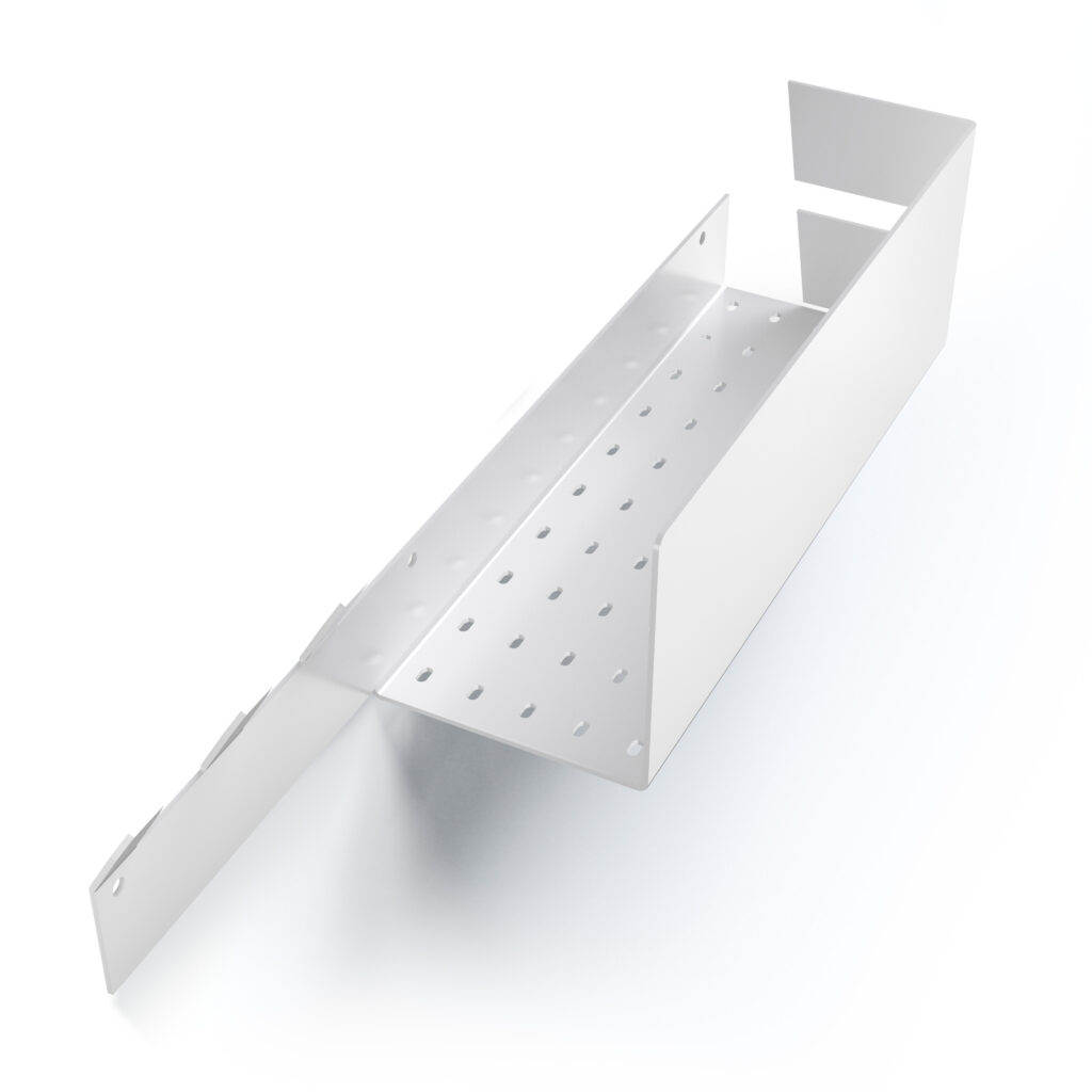 Metaliczny Pluton VELLA półka łazienkowa ścienna aluminiowa trzy haki lewa biała 5905280307243