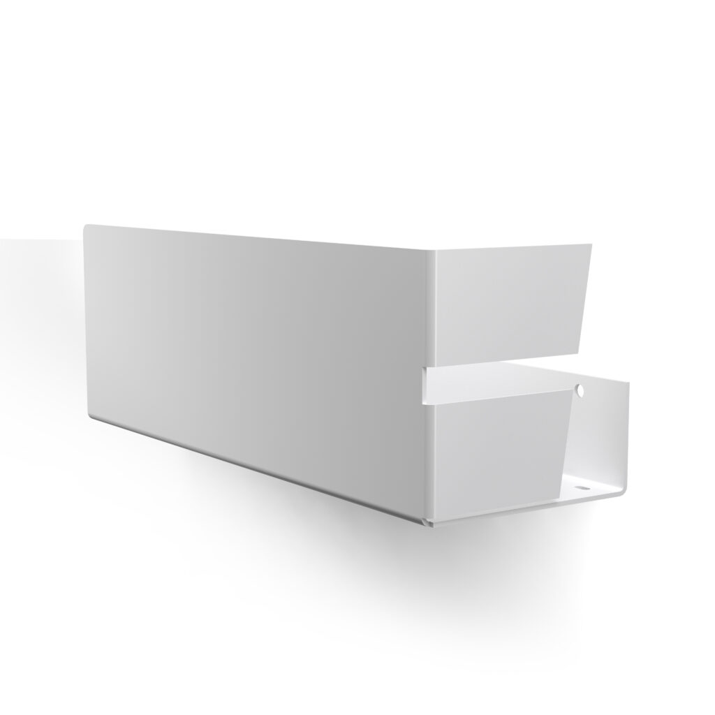 Metaliczny Pluton VELLA półka łazienkowa ścienna aluminiowa trzy haki lewa biała 5905280307243