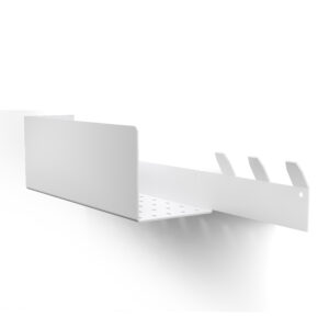 Metaliczny Pluton VELLA półka łazienkowa ścienna aluminiowa trzy haki prawa biała 5905280307250