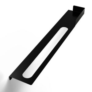 Metaliczny Pluton ORION półka łazienkowa z wieszakiem na ręczniki ścienna lewa czarna 5905280307816