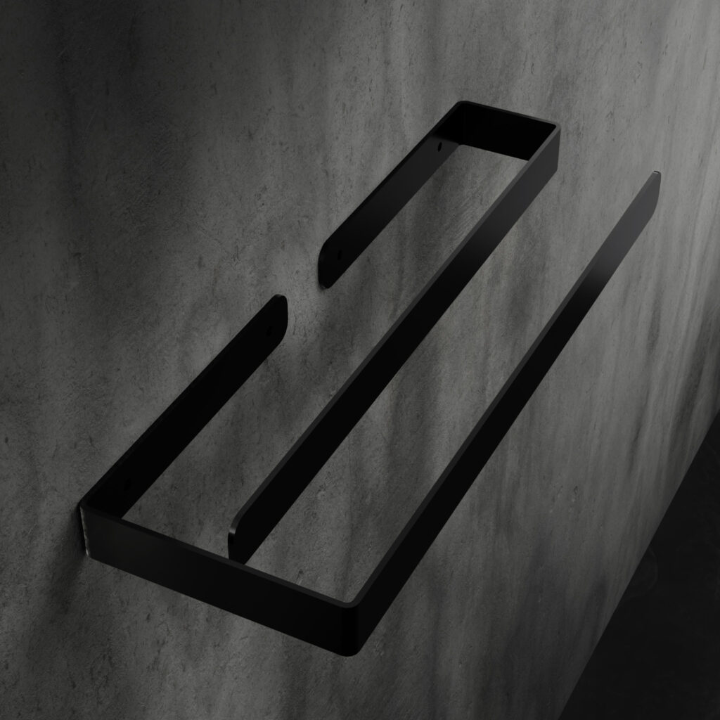 Metaliczny Pluton DUO AVIOR wieszak na ręczniki ścienny ze stali ocynkowanej czarny 5905280307366