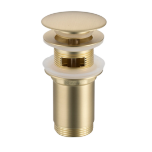 BALNEO Korek umywalkowy mosiężny Klik Klak model C z przelewem – Brushed Gold E0101090101-3