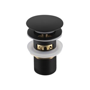 BALNEO Korek umywalkowy mosiężny Klik Klak F z koszyczkiem i przelewem Czarny E0101020101-6