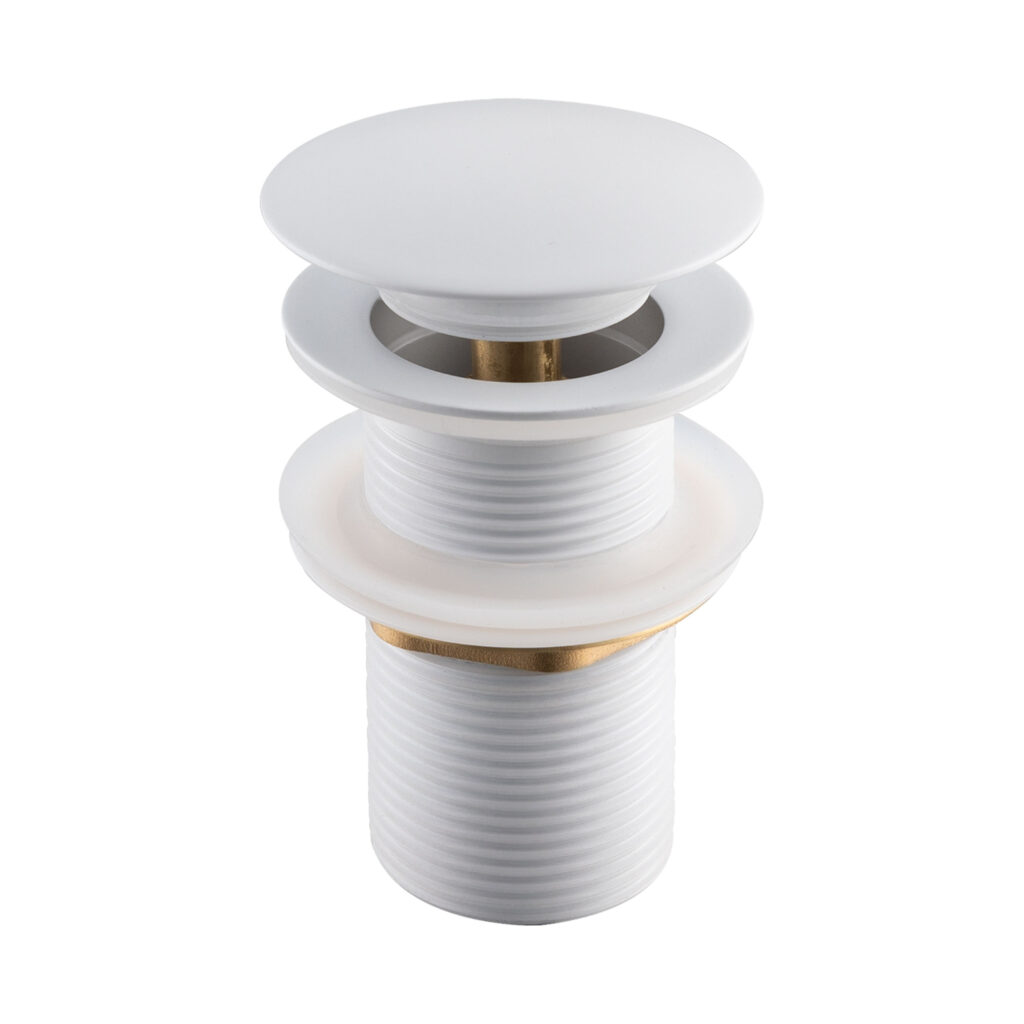 BALNEO Korek umywalkowy mosiężny Klik Klak model A bez przelewu Biały E0101050102-1