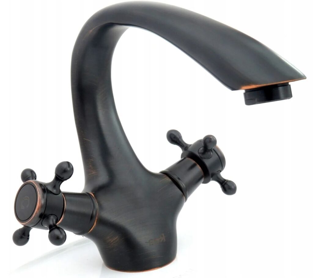 REA BATERIA UMYWALKOWA RETRO CZARNA PRZECIERANA NISKA  REA-B0225