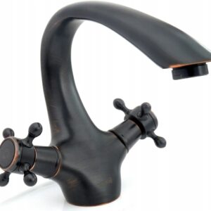 REA BATERIA UMYWALKOWA RETRO CZARNA PRZECIERANA NISKA  REA-B0225