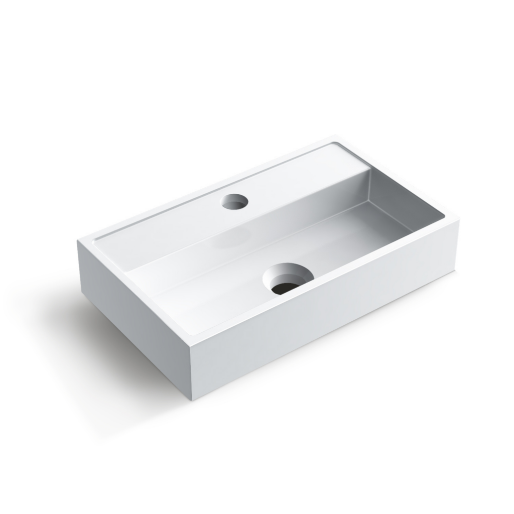 Balneo Umywalka nablatowa VIKI 40 x 24 biała z konglomeratu I0101010202-2