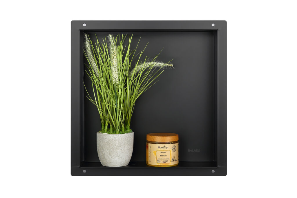 BALNEO WALL-BOX No Rim Black – Półka wnękowa bezramkowa czarna 30x30x10 cm 5903943983711