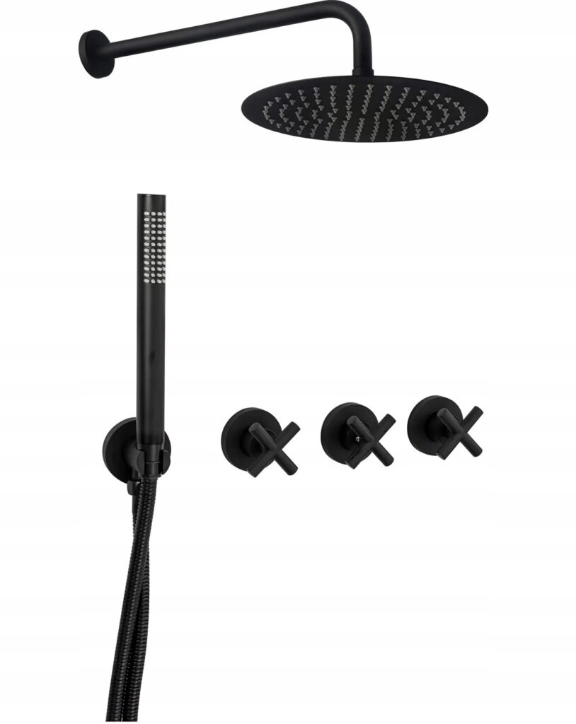 REA ZESTAW NATRYSKOWY PODTYNKOWY EXIT CZARNY REA-P8000