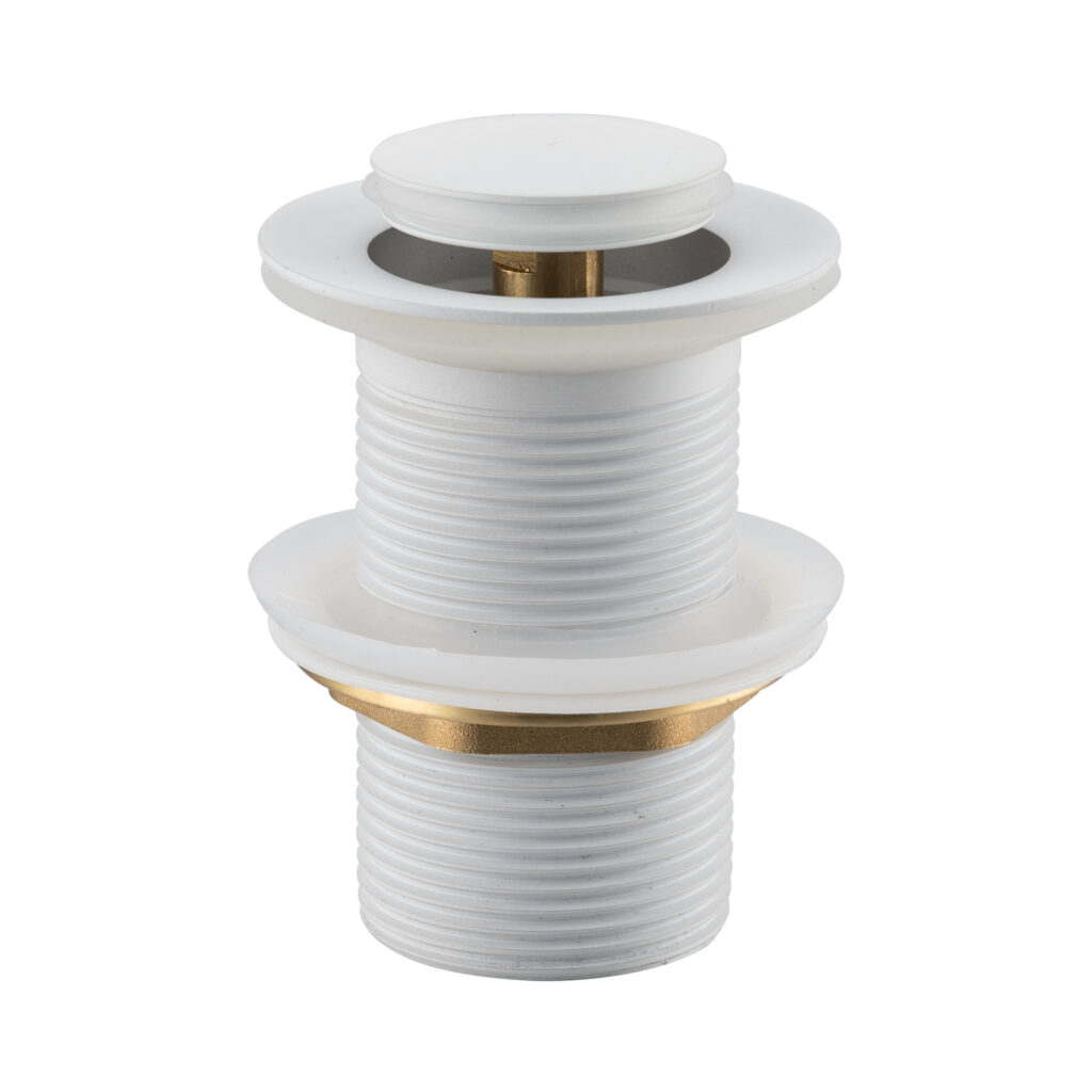 BALNEO Korek umywalkowy mosiężny Klik Klak model B bez przelewu Biały E0101050102-2