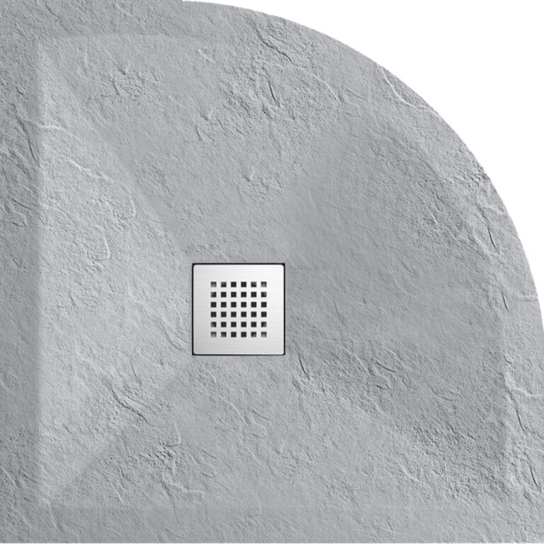 BALNEO Brodzik kompozytowy półokrągły „seria FQ” Jasnoszary 90x90x2,5cm C0501010110-1