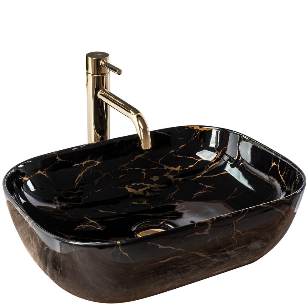 REA UMYWALKA BELINDA BLACK MARBLE SHINY – NABLATOWA REA-U8907