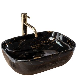 REA UMYWALKA BELINDA BLACK MARBLE SHINY – NABLATOWA REA-U8907
