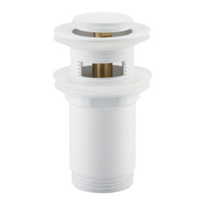 BALNEO Korek umywalkowy mosiężny Klik Klak model E z przelewem Biały E0101050101-4