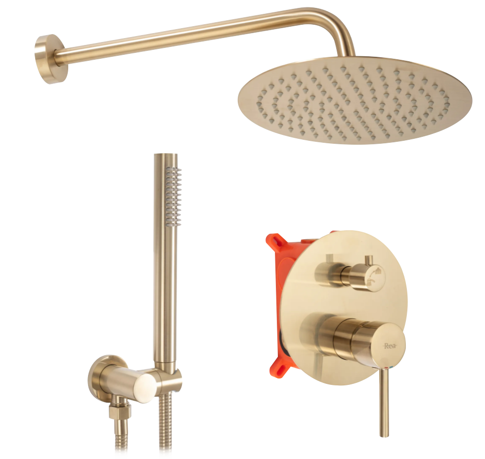 REA ZESTAW NATRYSKOWY PODTYNKO LUNGO ZLOTY SZCZO + BOX REA-P4160