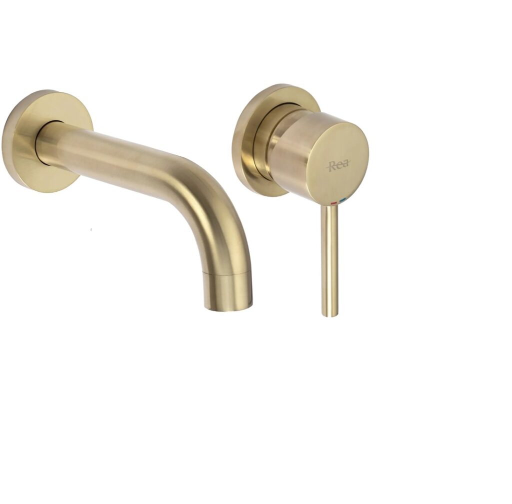 REA BATERIA UMYWALKOWA PODTYNKOWA LUNGO ZŁOTA SZCZOT + BOX REA-B8652