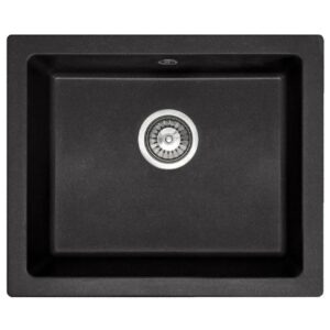 REA ZLEWOZMYWAK GRANITOWY NELS CZARNY METALIK+SYFON ZLE-00109