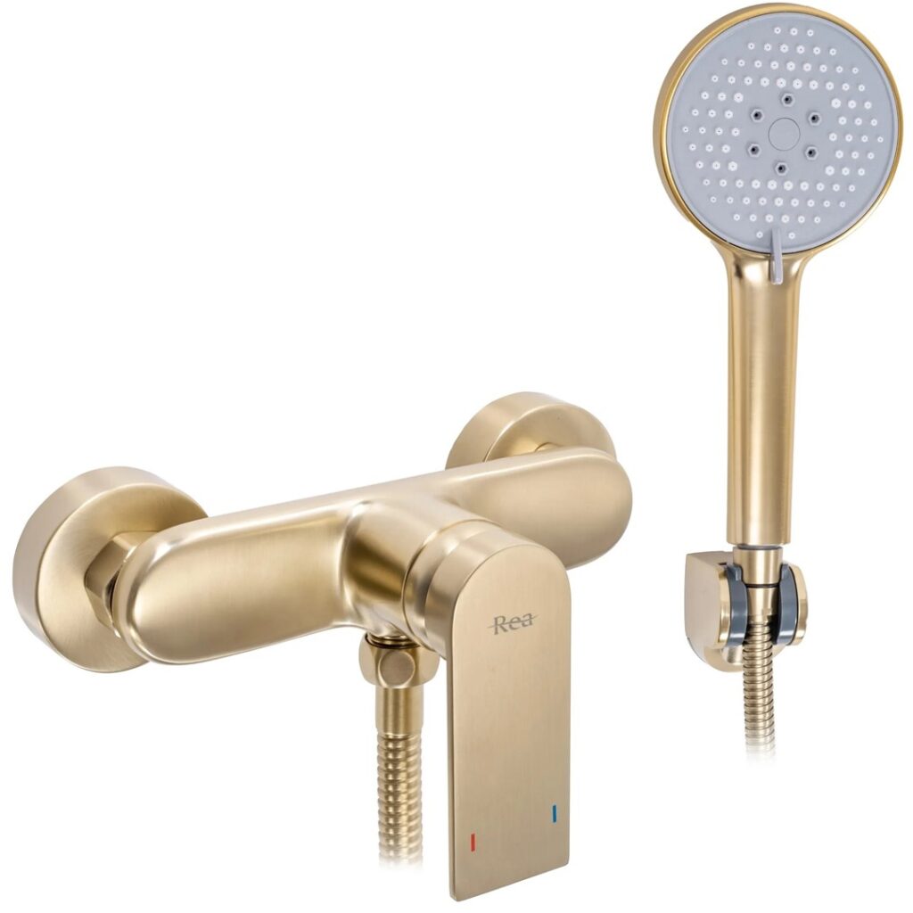 REA BATERIA PRYSZNICOWA VERSO ZŁOTA SZCZOTKOWANA  REA-B6566