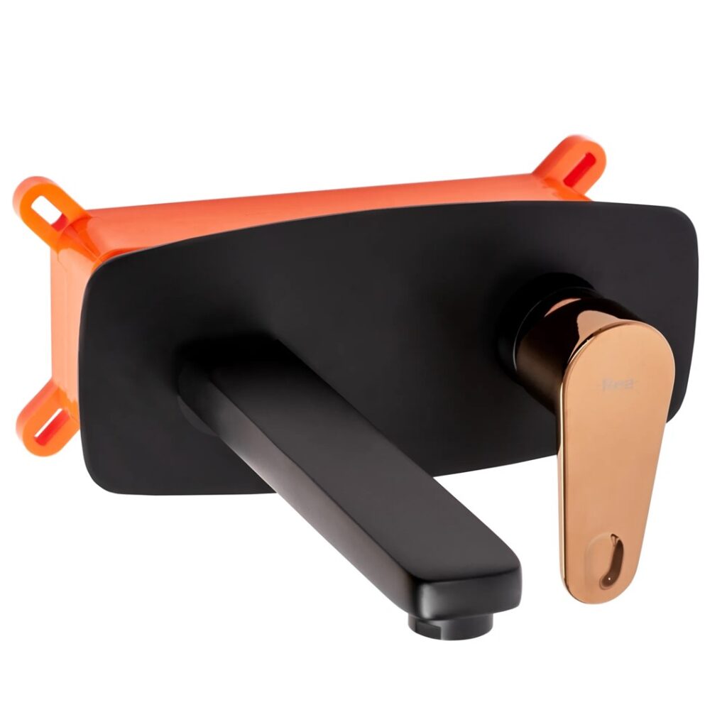 REA BATERIA UMYWALKOWA PODTYNKOWA MILD CZARNA/RÓŻOWE ZŁOTO + BOX  REA-B9142