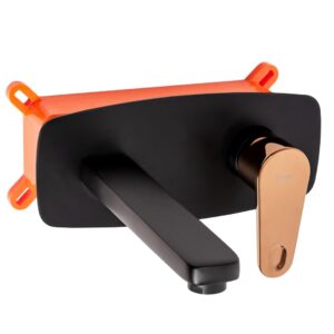 REA BATERIA UMYWALKOWA PODTYNKOWA MILD CZARNA/RÓŻOWE ZŁOTO + BOX  REA-B9142