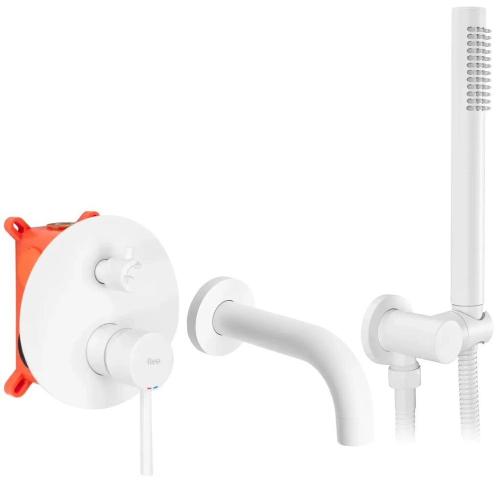 REA BATERIA WANNOWA PODTYNKOWA LUNGO BIAŁA + BOX  REA-B6440