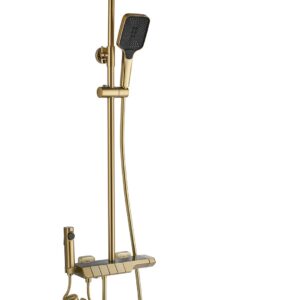 REA ZESTAW NATRYSKOWY ROB ZŁOTY SZCZOTKOWANY TERMOSTAT REA-P6623