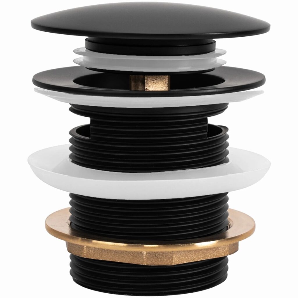 REA KOREK DO WANNY Z PRZELEWEM CZARNY 6cm REA-W2006