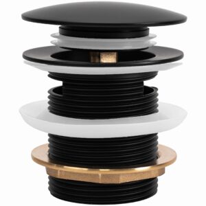 REA KOREK DO WANNY Z PRZELEWEM CZARNY 6cm REA-W2006