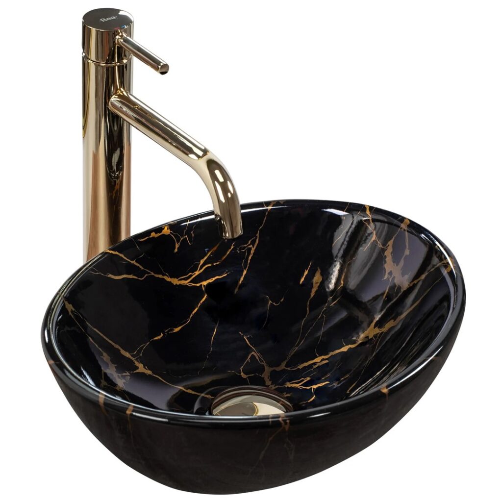REA UMYWALKA SOFIA MINI MARBLE BLACK SHINY – NABLATOWA REA-U6963