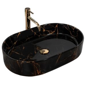 REA UMYWALKA NADIA 60 BLACK MARBLE SHINY – NABLATOWA REA-U0539